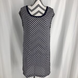 Joie Dress Womens Small White Blue Houndstooth Mini Shift